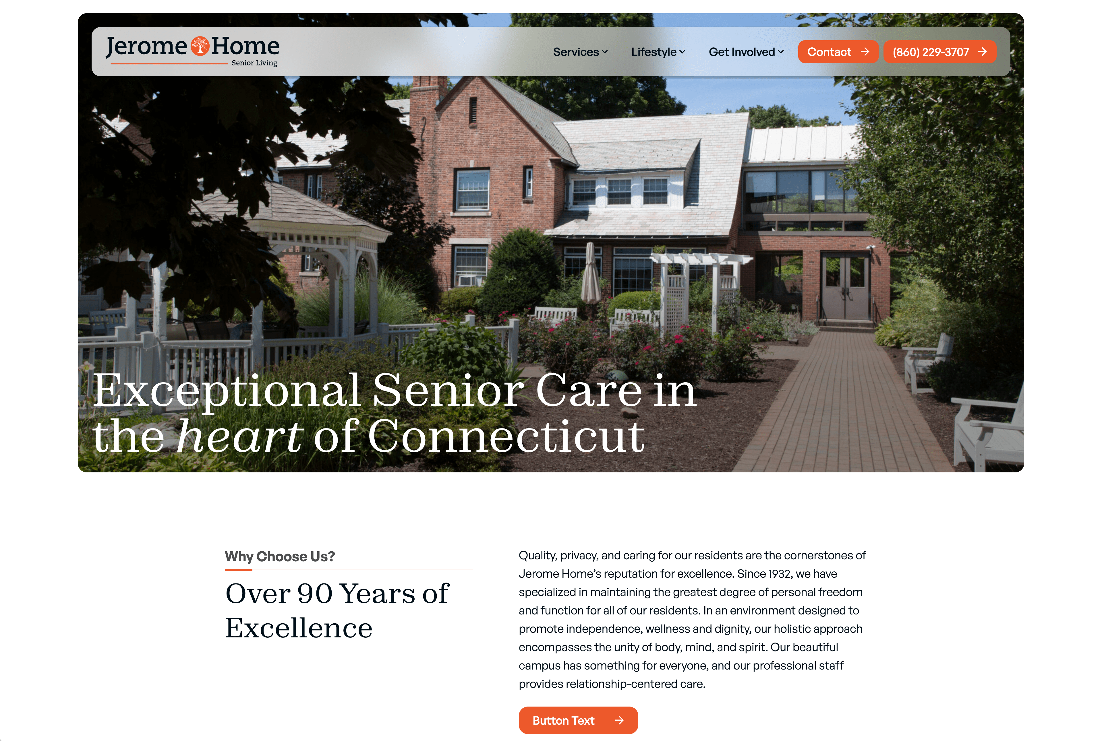 Screenshot of the Jerome Home website