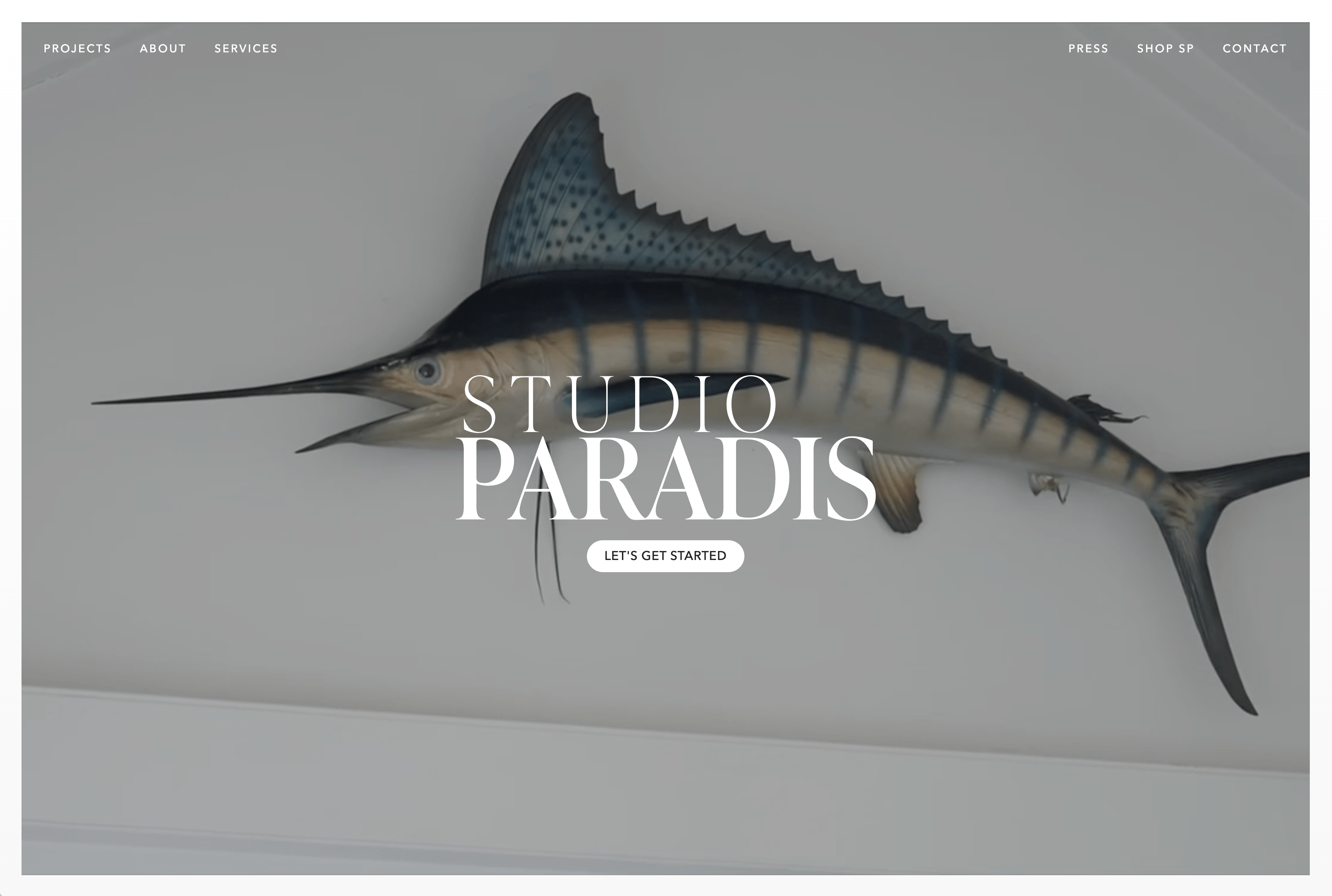 Screenshot of the Studio Paradis website
